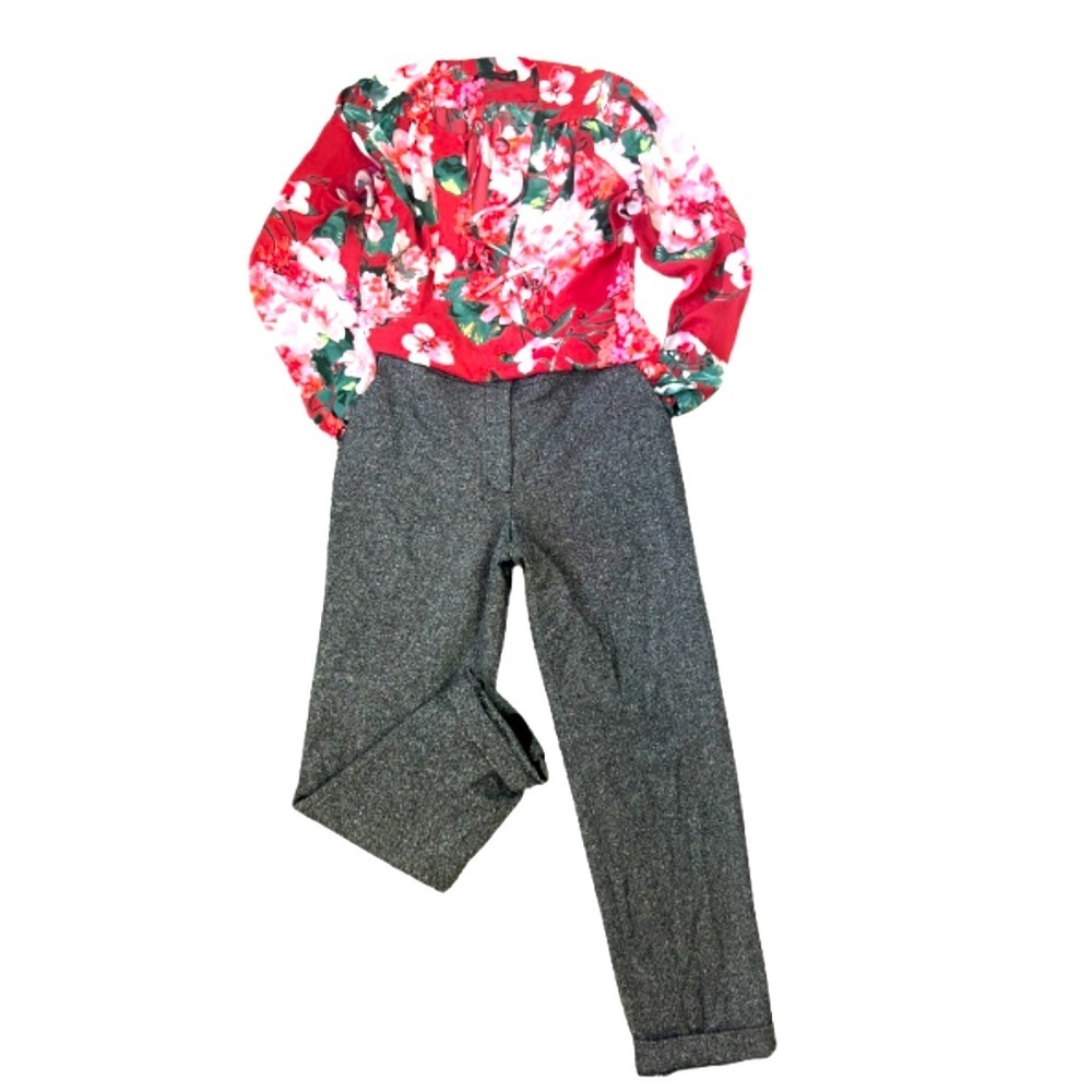 Talbots Preppy Classic Tweed Gray‎ Pants Trousers - Picture 5 of 15